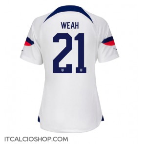 stati Uniti Timothy Weah #21 Prima Maglia Femmina Mondiali 2022 Manica Corta